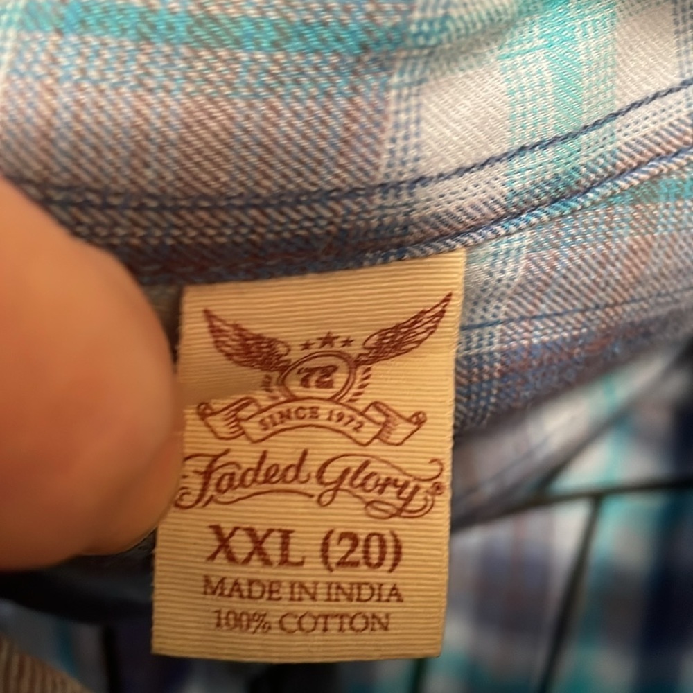 👺👺👺BOGOHO 👺👺👺Blue Plaid Button Up Shirt - Picture 9 of 10